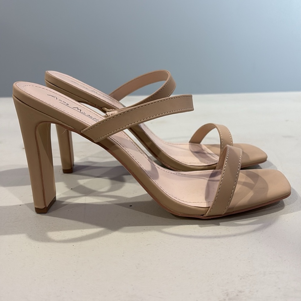 Anne Michelle Beige Strappy Heels - Picture 5 of 7